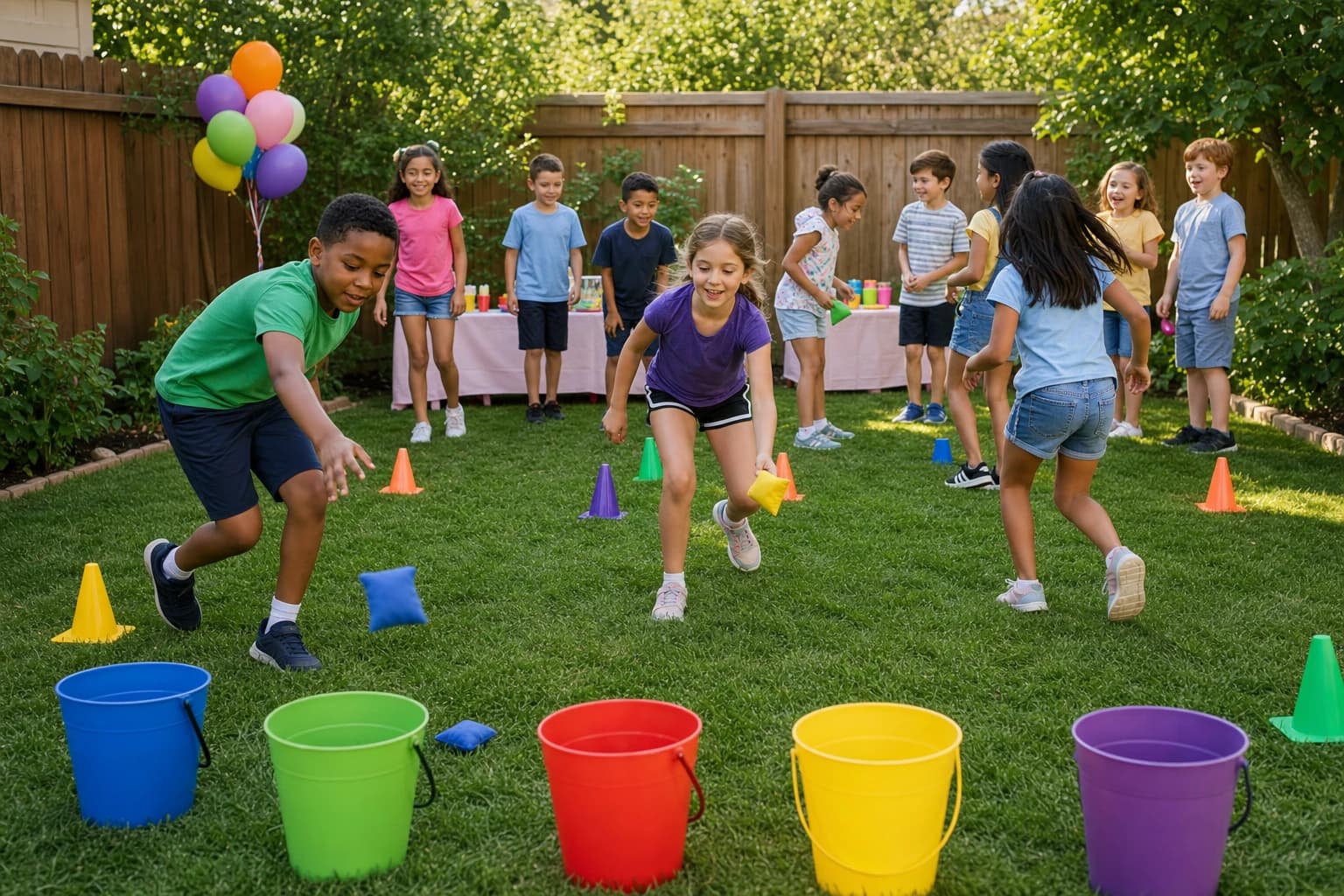 Outdoor Games for a 10-Person Kids Birthday Party in a Small Backyard