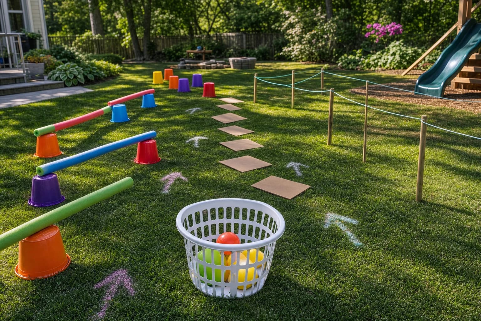 How to Set Up a Backyard Obstacle Course for Kids Ages 5–10 Using Household Items